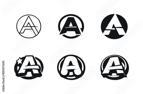 Experimental Lettering Grid. Modern experimental alphabet lettering. Set lettering. harmonious lettering variations of the same emblematic concept, each with