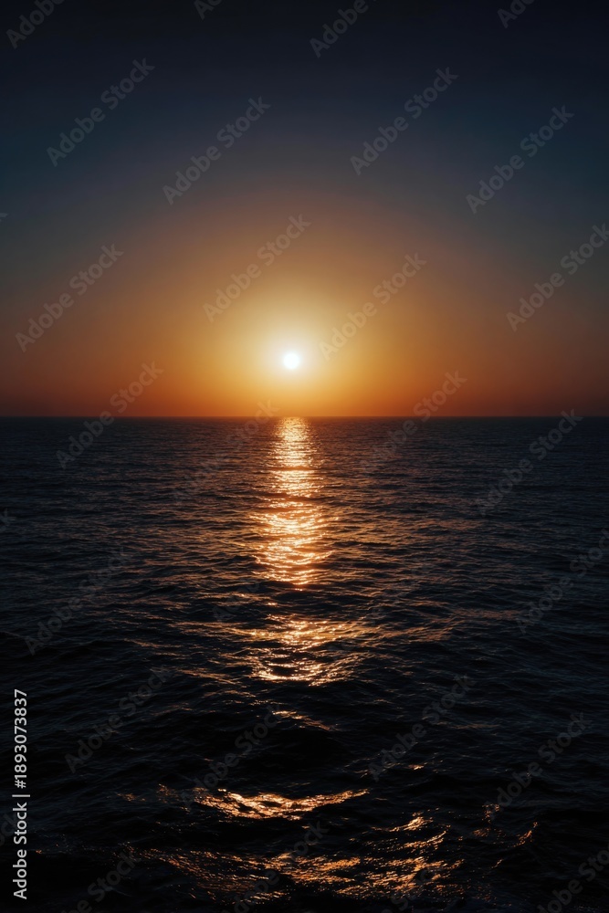 Naklejka premium Sunset by Ocean Beach