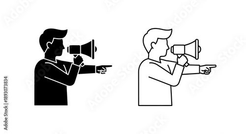 Communication teamwork business leadership megaphone Vector