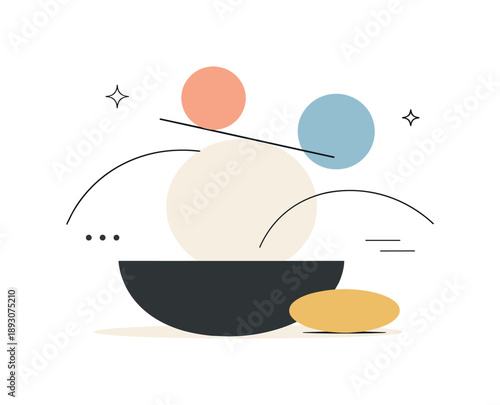 Minimalist Abstract Balance. Expressive abstract balance. Rounded forms and fine lines interact with gentle tension, suggesting emotion and structure at once.