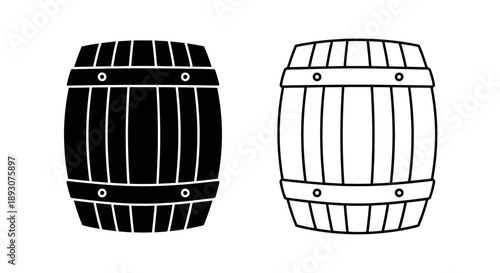 Wooden barrel icon vector illustration Vector
