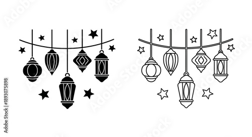 Holiday ornaments christmas decorations stars Vector