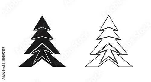 Minimalist christmas tree vector illustration Vector