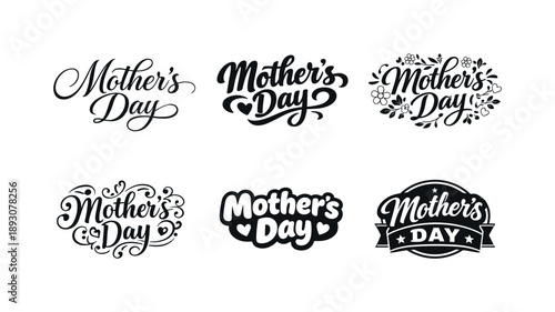Mother's Day Designs. Mother?s Day. Set lettering. harmonious lettering variations of the same emblematic concept, each with different artistic interpretation