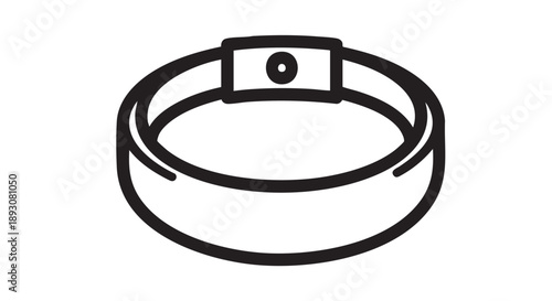 Simple black and white illustration of a fitness tracker on a plain background from a front viewpoint