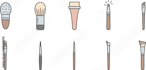 Makeup brushes and applicators beauty cosmetics