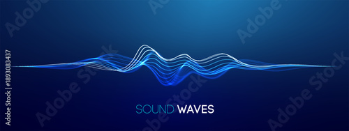 Wave voice with ai music background and sound. Soundwave tech abstract with pattern and ai. Wave voice metaverse curve surface round graphic studio education shape cyberspace length eq futuristic.