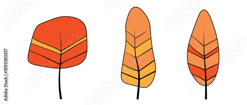 Set of trees. Isolated color icons on white background. Spring tree for your design. Vector symbol sign. Plants, landscape design. Eco idea concept.