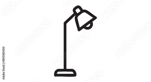Simple desk lamp illustration on a neutral background viewed from the side