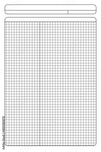 Grid paper. Lined sheet of abstract squared background with color graph. Geometric pattern for school, wallpaper, textures, notebook. Checkered blank on white background.