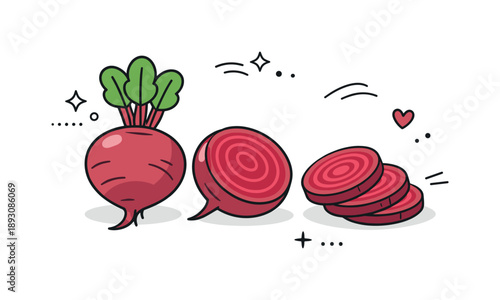 Winter Root Vegetables. Winter root vegetables. Whole and sliced beetroots displayed in a simple still life composition. Natural freshness and seasonal food