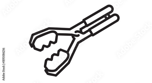 Simple line drawing of a nutcracker viewed from above on a plain white background