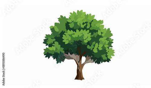 Realistic green tree vector illustration for eco-friendly and nature design concepts
