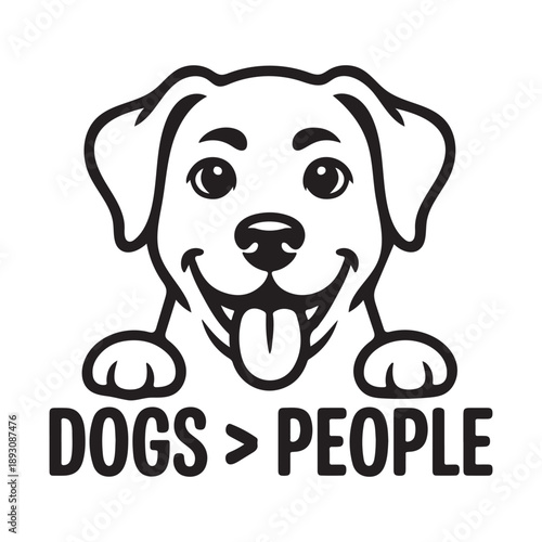 Cute cartoon dog holding a bone and wagging its tail