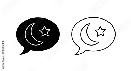 Islamic symbols moon star vector illustration Vector