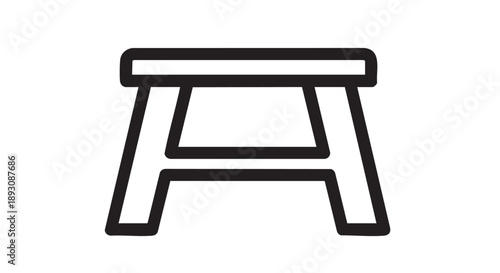 Simple illustration of a stool viewed from the front in a minimalist style