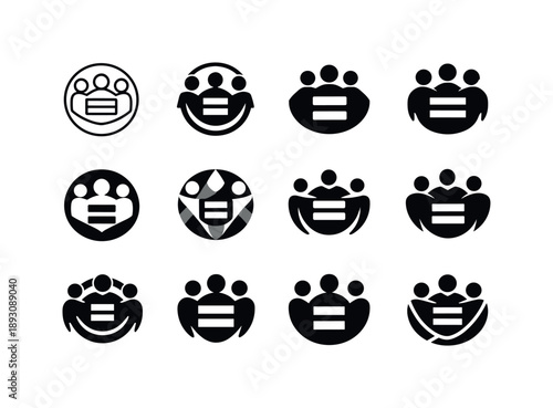Diversity Icon Set. Diversity and inclusion. Icon set. Set Logo of diversity and inclusion: equal opportunity symbol. harmonious logo variations of the same