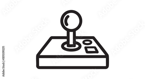 Illustration of a simple joystick device with a single button and a directional control