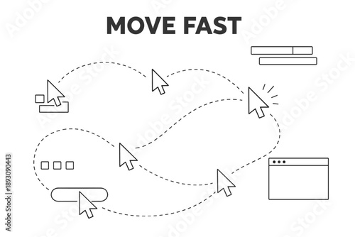 Navigating quickly with mouse cursors and web elements in a digital interface