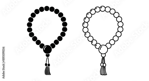 Prayer beads islamic spirituality religious symbol Vector