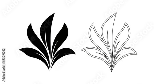 Minimalist line art floral design vector illustration Vector