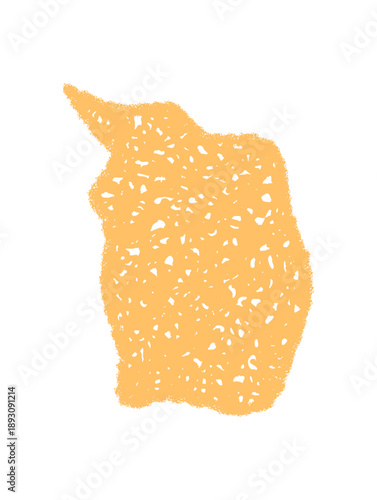 Crayon scribble speech bubble sketch balloon in fluid rectangle form. Chat and talk message with unique squiggle, graphic look for playful designs in yellow. Ideal for modern abstract communication