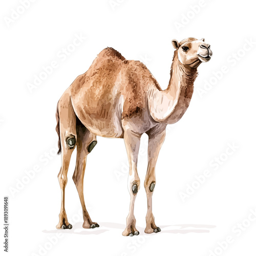 watercolor of Camel painting, isolated on a white background.