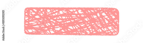 Pink sketchy rectangle box with scribble crayon frame and fluid quote background. Graphic rectangle and frame use as a playful backdrop for creative text or message layouts.