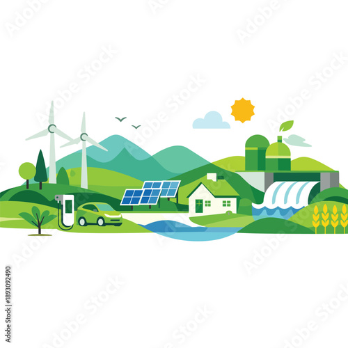 Sustainable energy landscape with green technologies