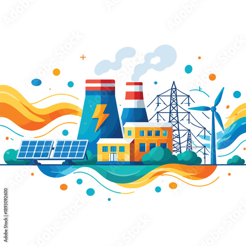 Energy production with power plants and renewable sources