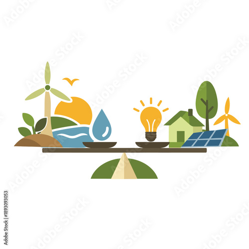 Balancing nature and energy in a creative illustration