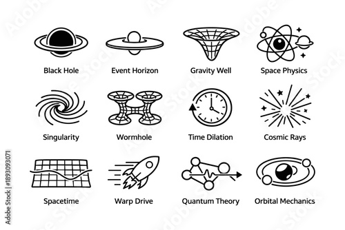 Space concepts: black hole, wormhole, and time dilation