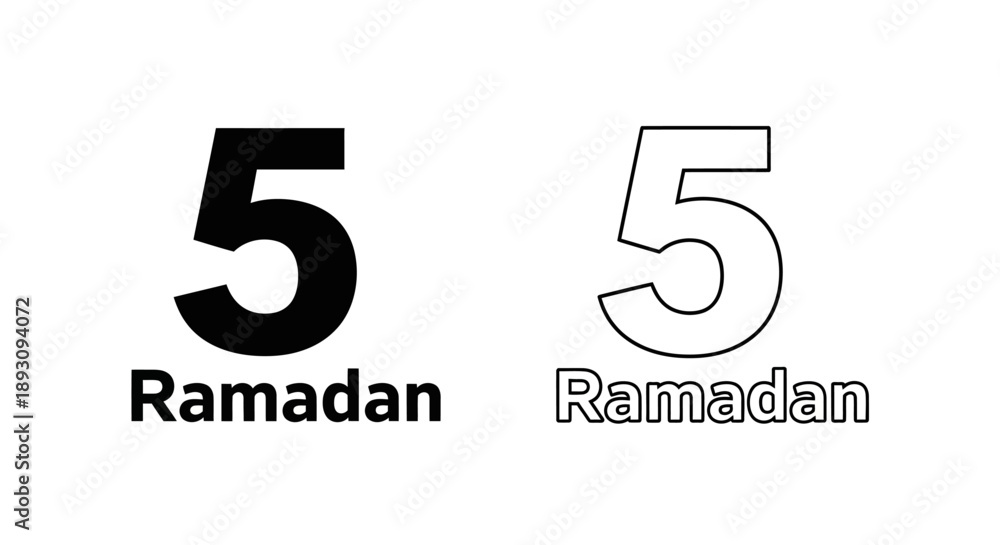Obraz premium Ramadan islamic holiday number five vector illustration Vector