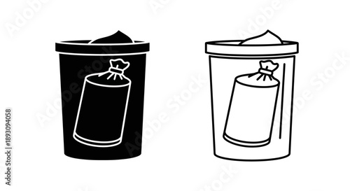 Trash bin waste management recycling icon Vector