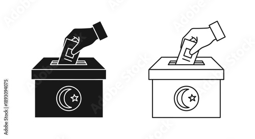 Election voting democracy hand box ballot Vector