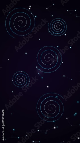 Futuristic Spiral Light Background. Abstract Cosmic Particle Motion Loop. Perfect for technology, science, presentation, digital