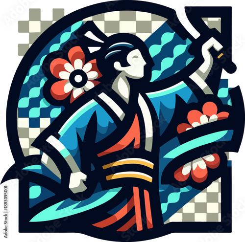 Daimyo) in Full Ceremonial Robes and Armor, Symbolizing Power, Tradition, and Loyalty with a Gentle Touch.eps