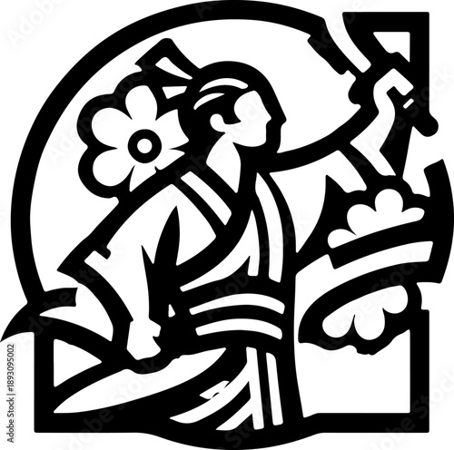 Charming Digital Art of a Baby Shogun (or Daimyo) in Full Ceremonial Robes and Armor, Symbolizing Power, Tradition, and Loyalty with a Gentle Touch