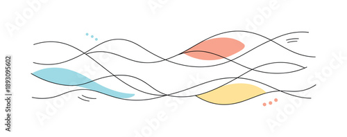 Curved Line Harmony. Clean line pattern illustration. Curved continuous lines flowing gently across the canvas, suggesting movement and harmony. A modern
