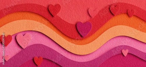 abstract love concept with modern heart shapes