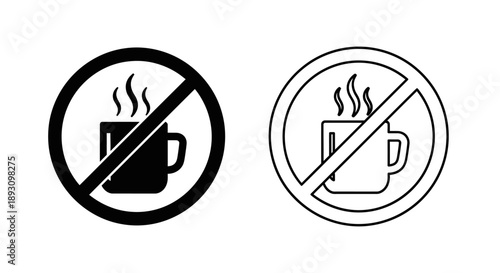 No hot drinks prohibited sign Vector
