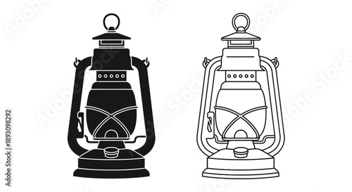 Vintage lantern design illustration Vector