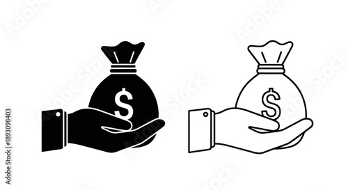 Money bag illustration finance business wealth Vector
