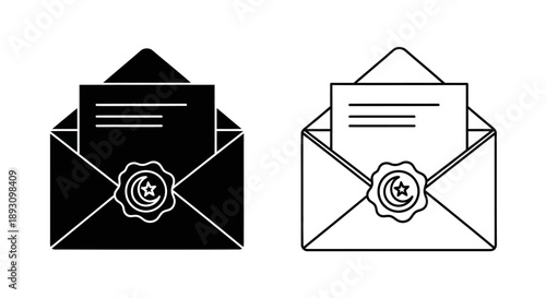 Classic letter envelope seal letterhead design Vector