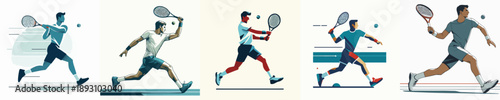  A Man Playing Tennis Vector Illustration