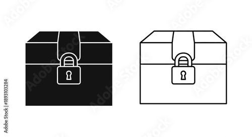 Secure lock box treasure chest design Vector
