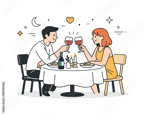 Intimate Dining Ambiance. Intimate dining scene. Small table, candles, and minimal decor creating a warm, personal atmosphere. Gentle editorial style with soft