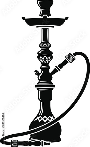 Hookah waterpipe illustration for smoking and relaxation
