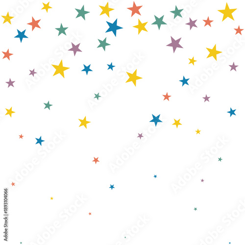 Falling Five Point Star Colourful Icons