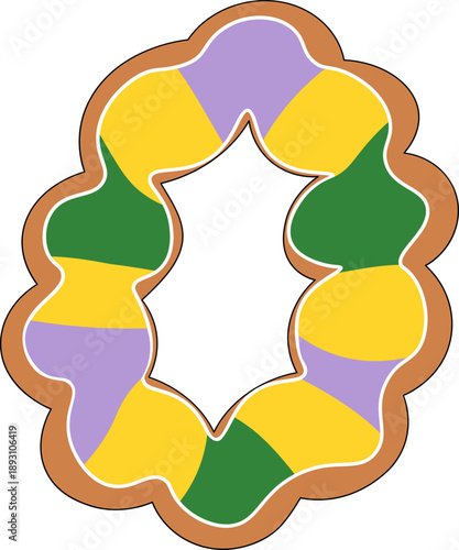 vector illustration of kings cake